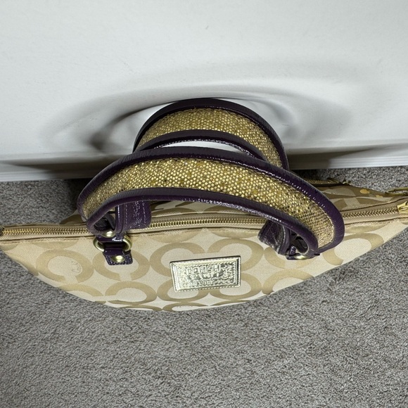 COACH POPPY SIGNATURE GLAM TOTE Vintage Handbag Shoulder Purse Rare Bag - Picture 6 of 14